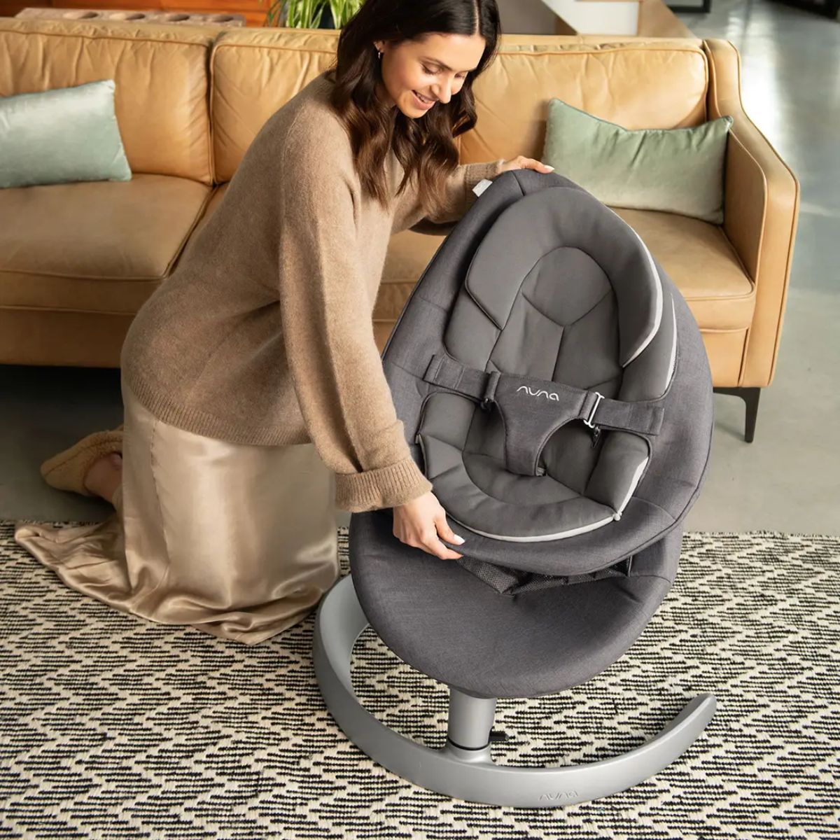 Nuna LEAF grow Baby to Big Kid Seat - Teddy - Modern Design with Everyday Practicality